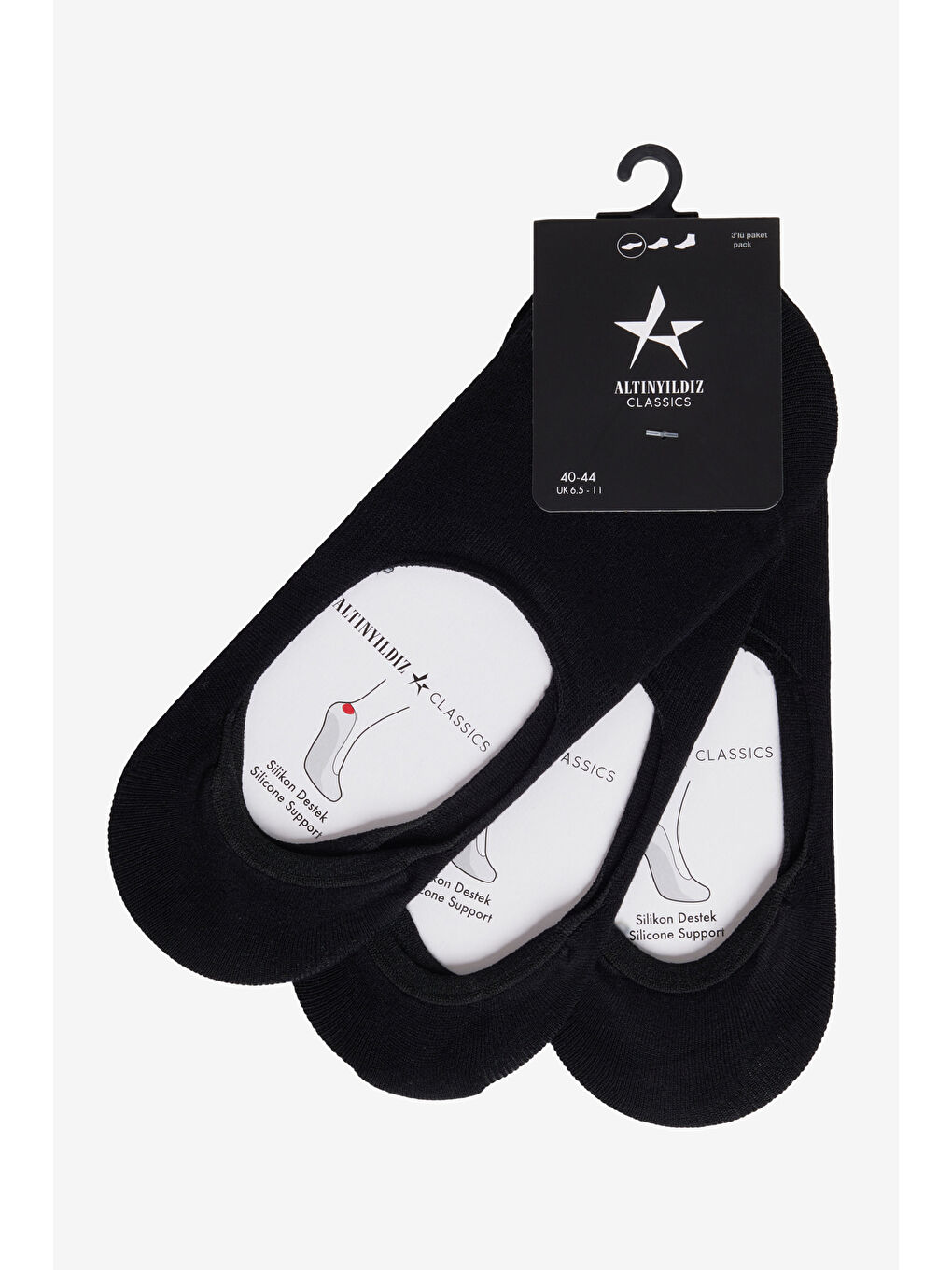 Erkek Siyah 3'lü Babet Çorap