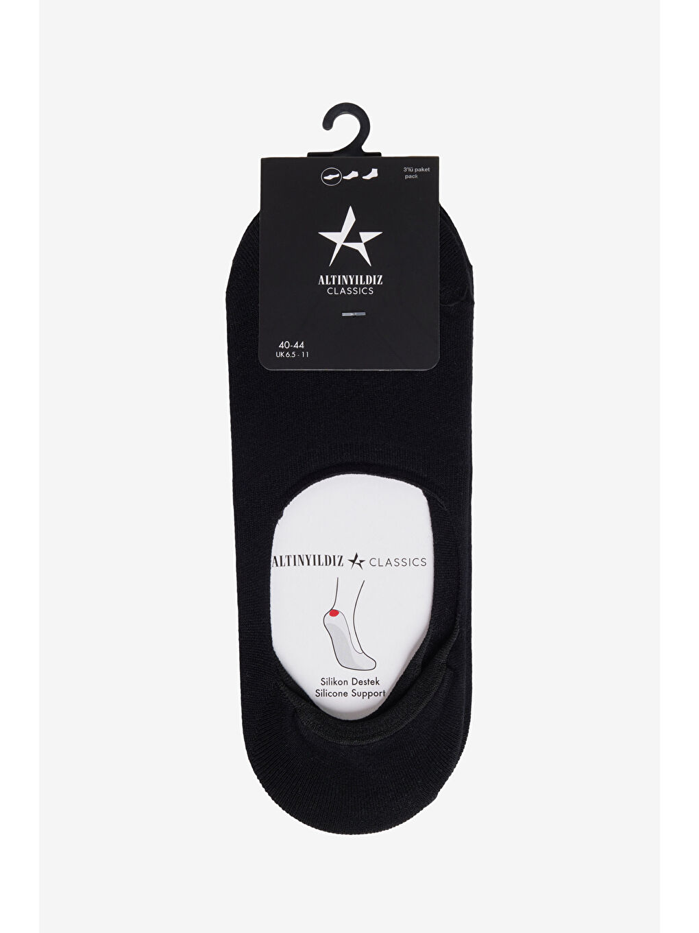 Erkek Siyah 3'lü Babet Çorap-1