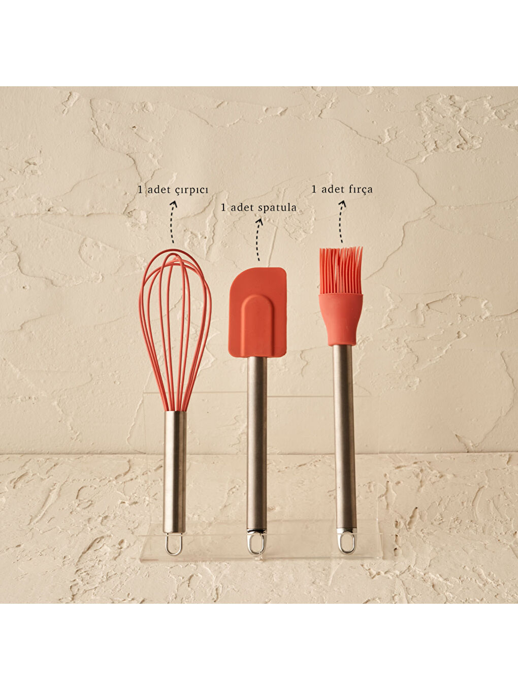 Blend 3'lü Mutfak Gereçleri Seti Mercan