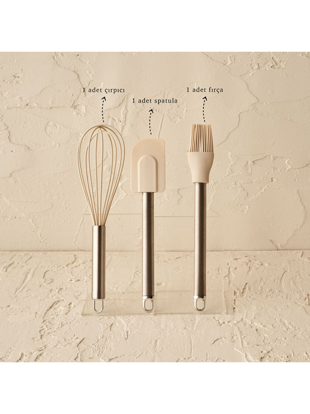 Blend 3'lü Mutfak Gereçleri Seti Bej