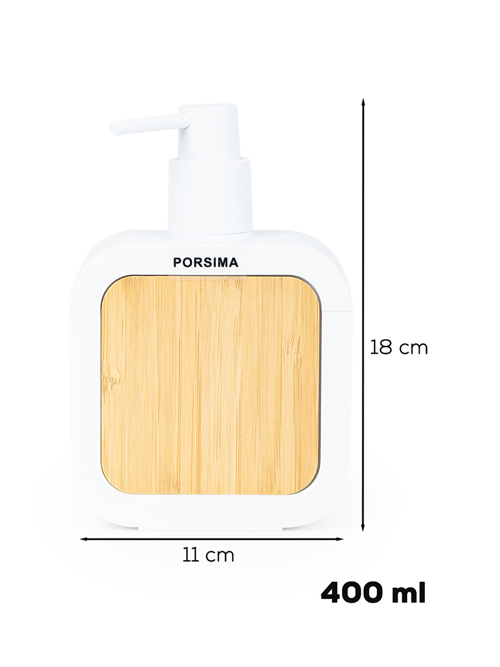 3148 Banyo ve Mutfak Sıvı Sabunluk 400ML Beyaz-Ahşap-2