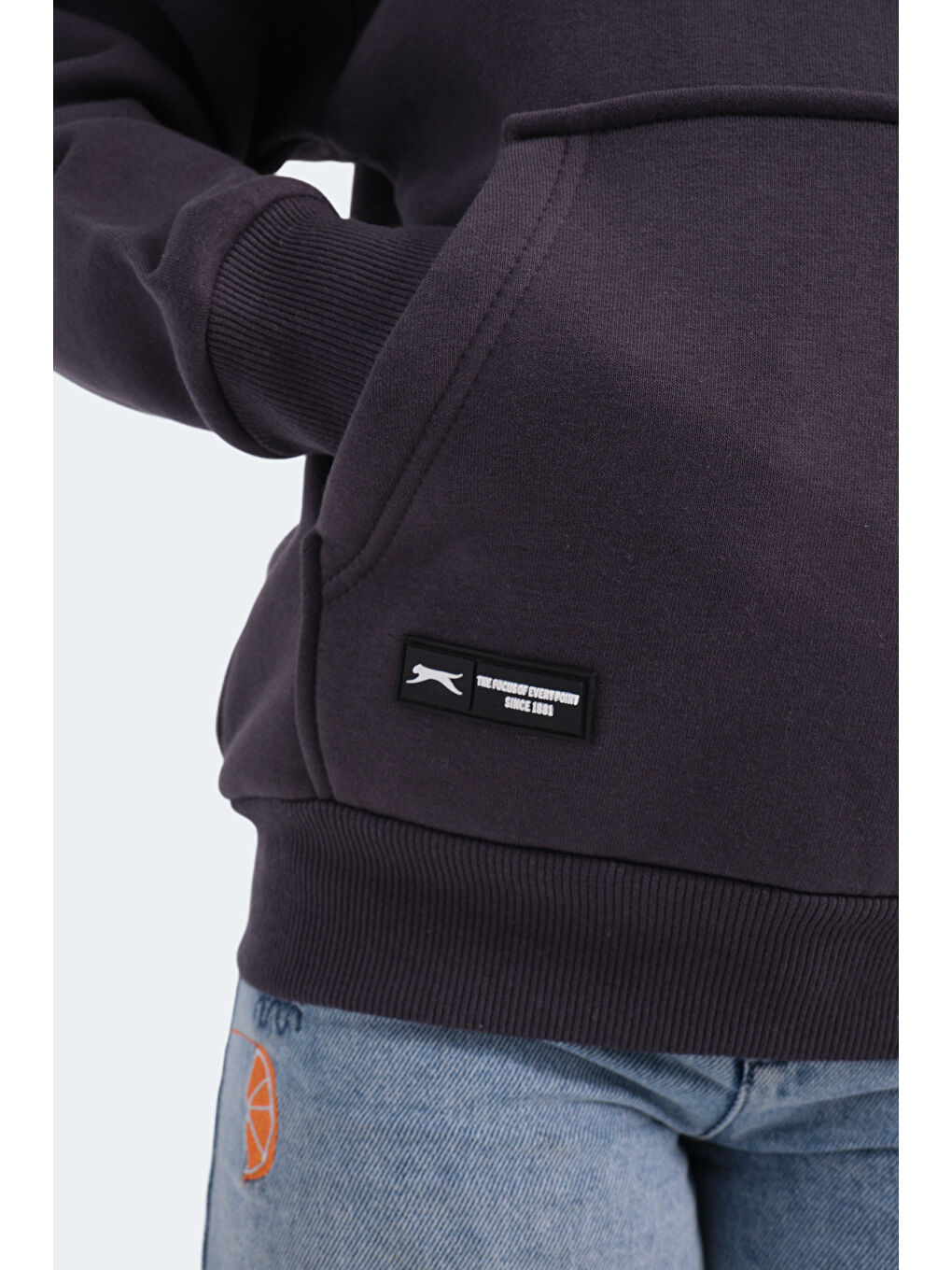 LENE Unisex Çocuk Kapüşonlu Cepli Koyu Gri Sweatshirt-3