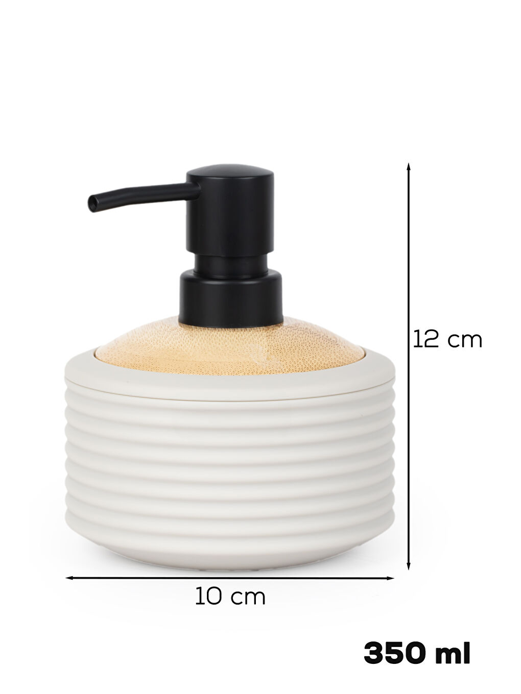 Ekru 3126 Banyo ve Mutfak Sıvı Sabunluk 350ML Taupe-Ahşap-2