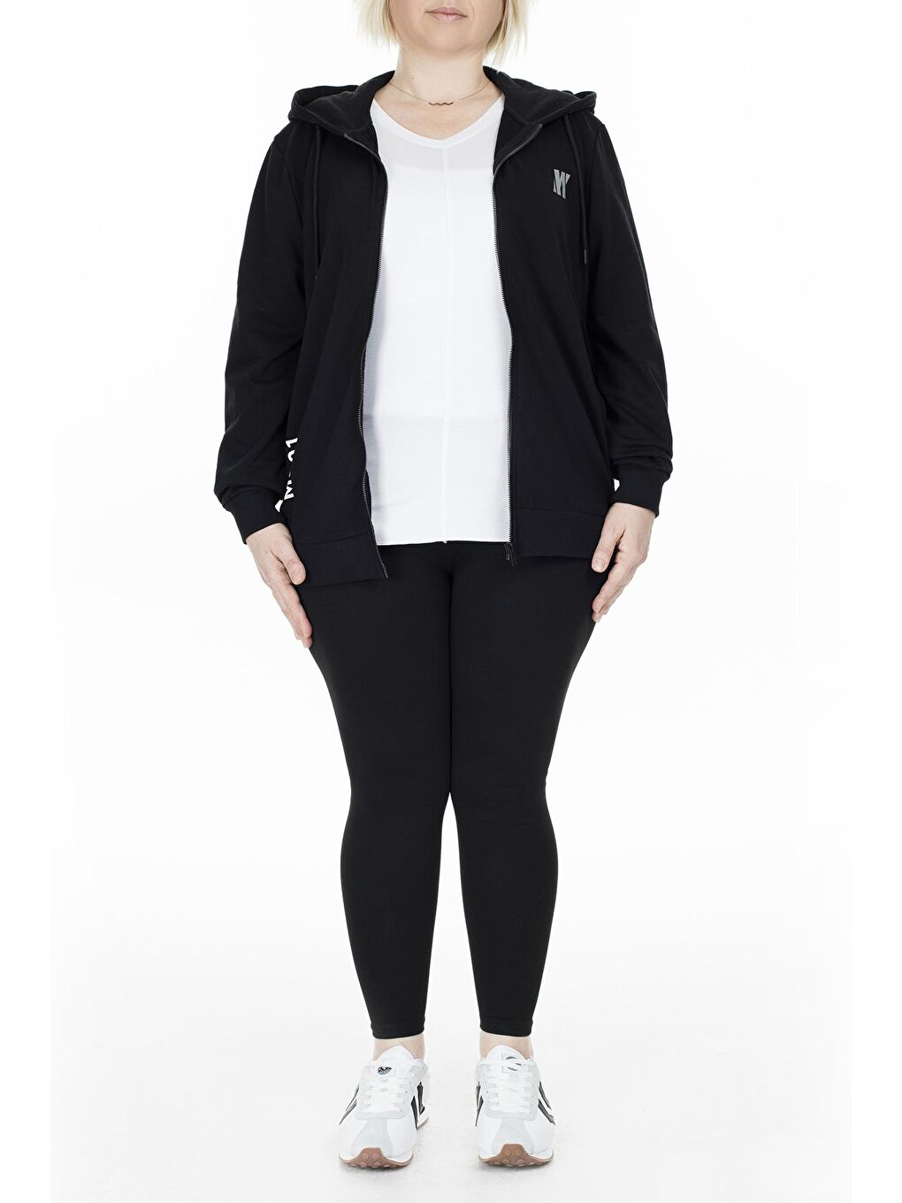 Siyah Büyük Beden Yüksek Bel Spor Tayt 6252089B