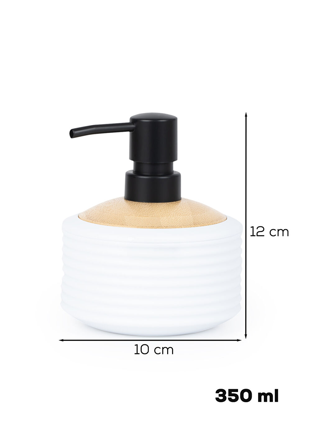 3125 Banyo ve Mutfak Sıvı Sabunluk 350ML Beyaz-Ahşap-2