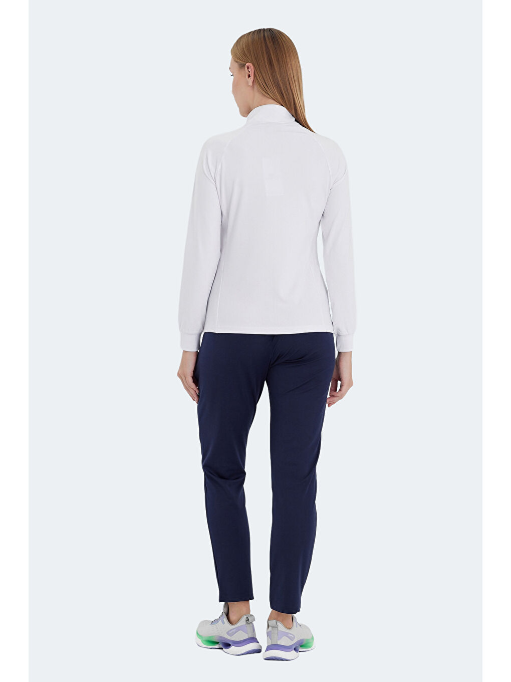 RAQUEL IN Kadın Fermuarlı Dik Yaka Cepli Beyaz Eşofman Takımı-1