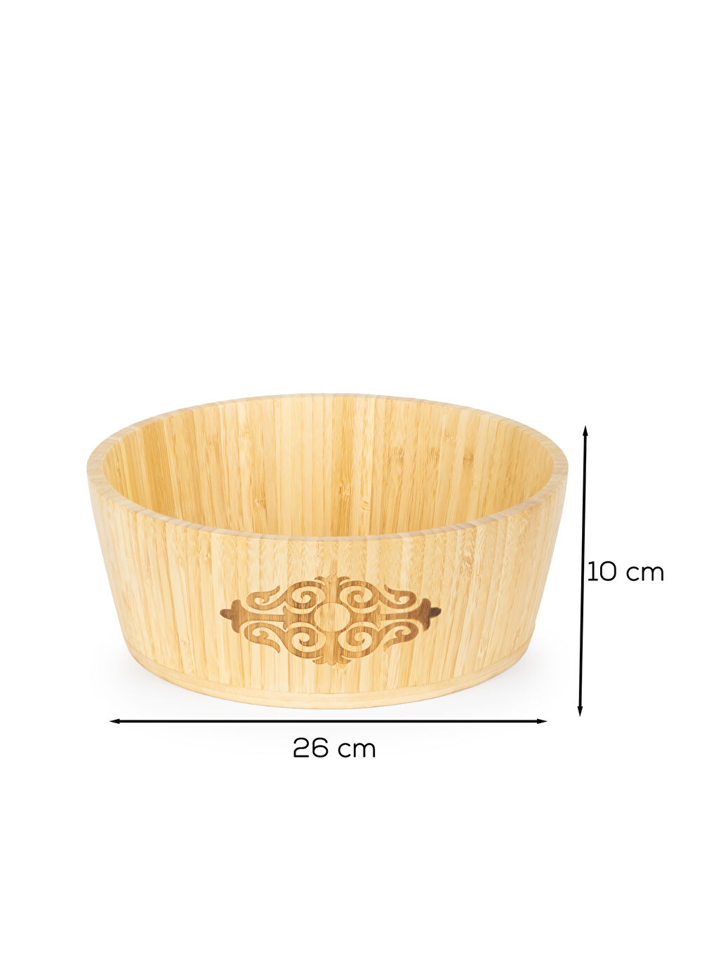 Kahverengi 2060 Büyük Boy Doğal Bambu Salata Kasesi 26cm-2