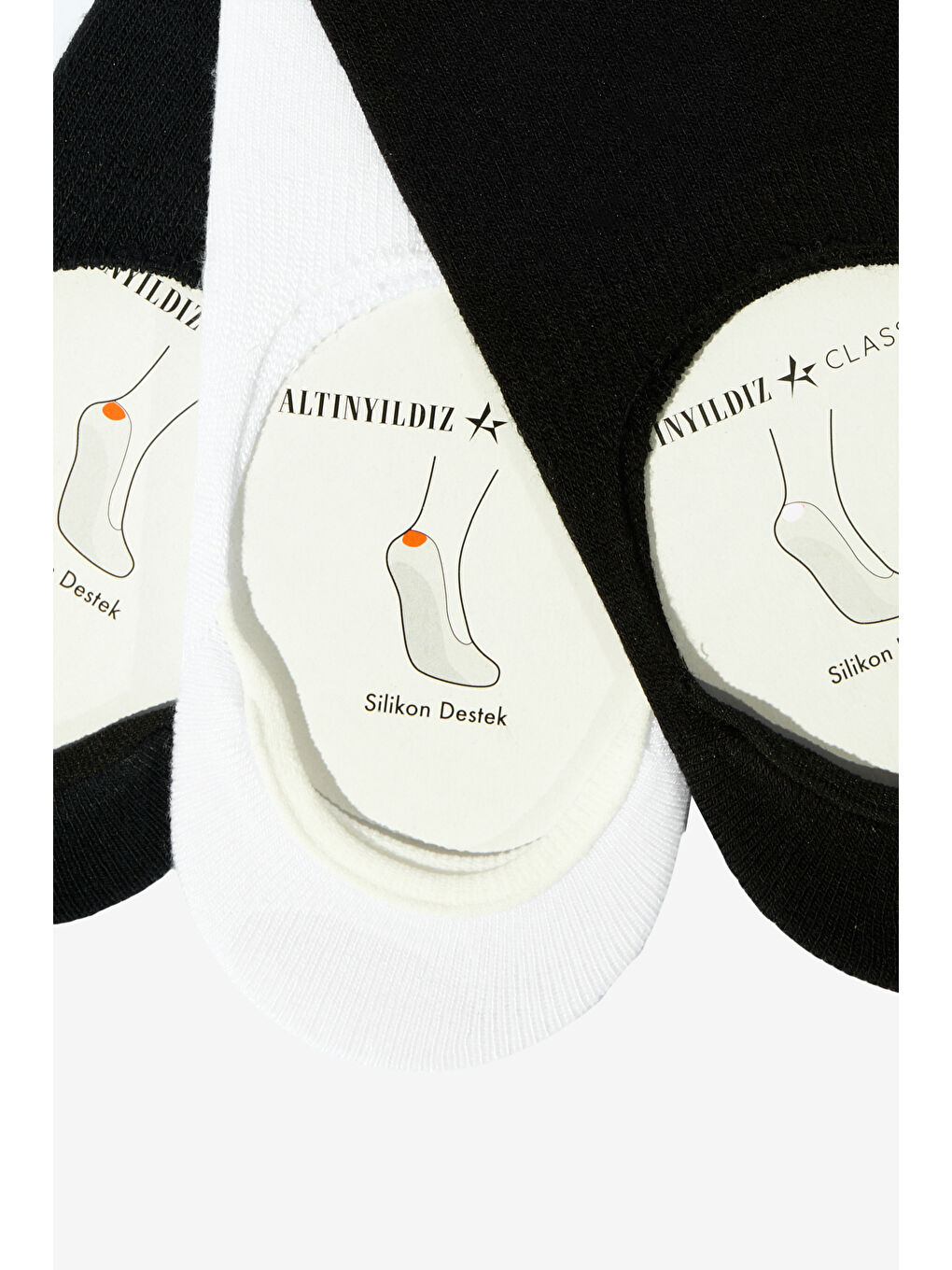 Erkek Siyah-Lacivert-Beyaz 3'lü Babet Çorap-2