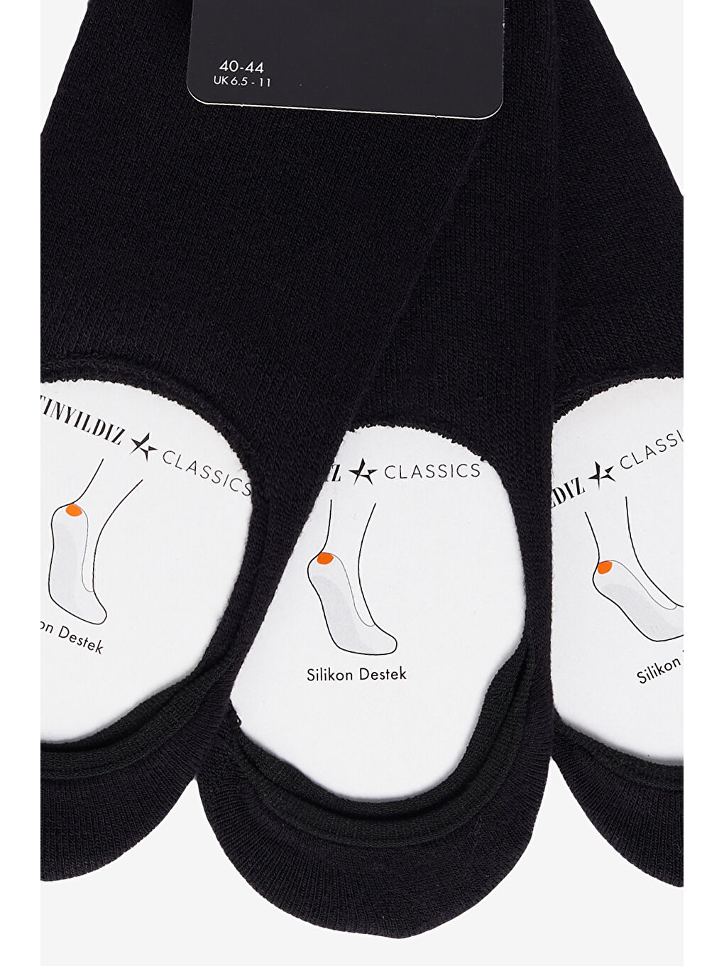 Erkek Siyah 3'lü Babet Çorap-1