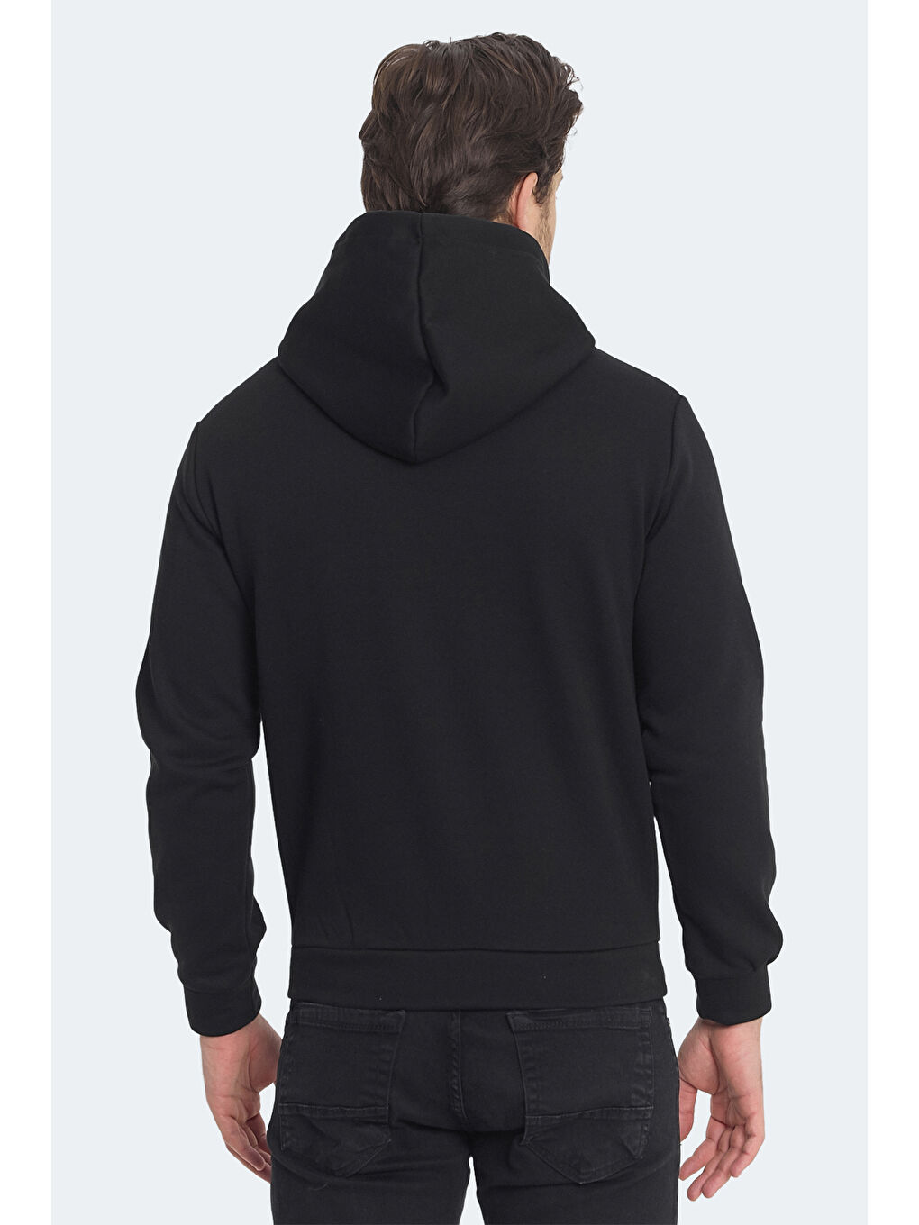 KICKSON IN Erkek Kapüşonlu Cepli Siyah Sweatshırt-1