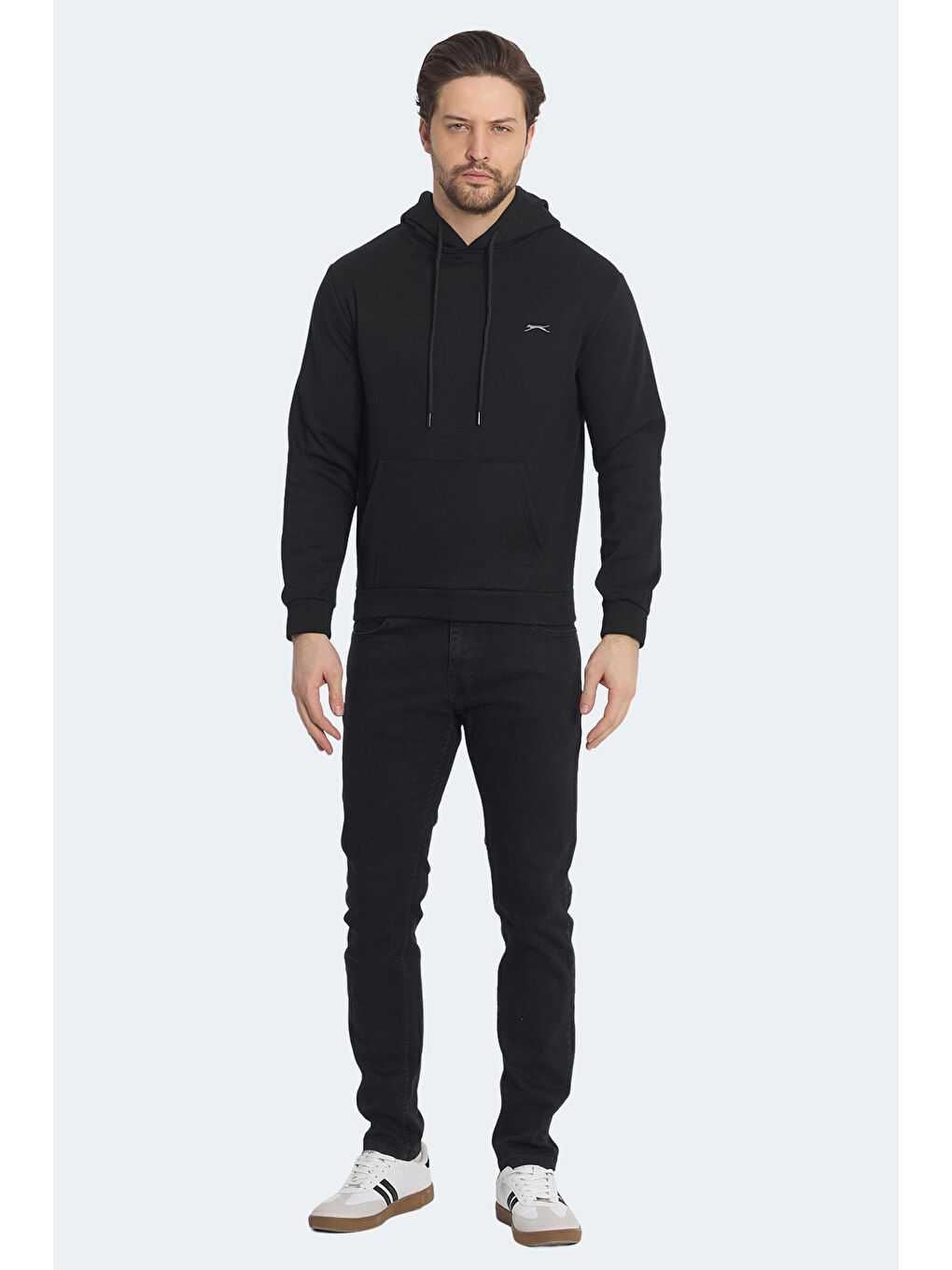 KICKSON IN Erkek Kapüşonlu Cepli Siyah Sweatshırt-6