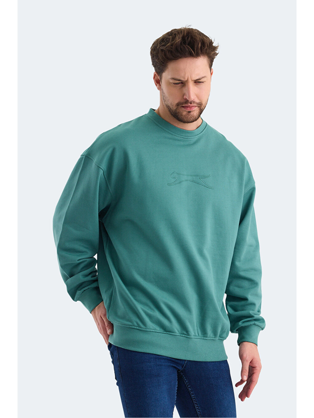VADIK Oversize Erkek Yeşil Sweatshirt-3