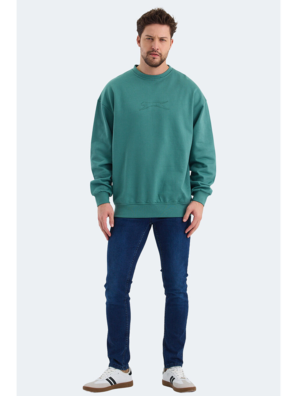 VADIK Oversize Erkek Yeşil Sweatshirt-6