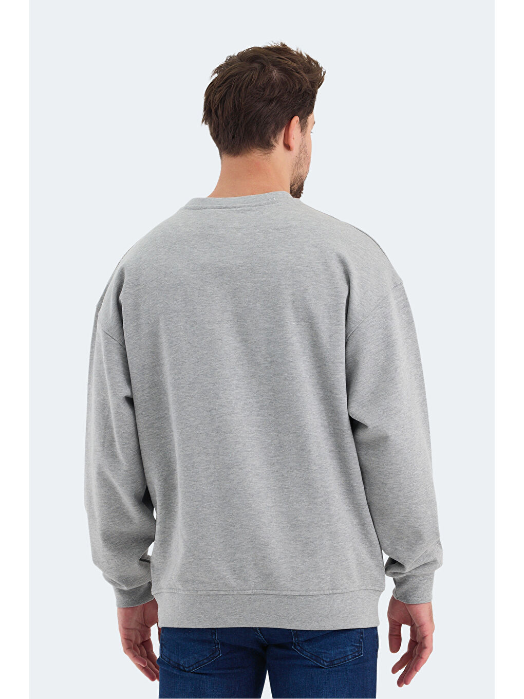 VADIK Oversize Erkek Gri Sweatshirt-1