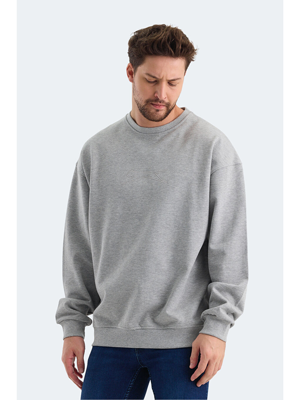 VADIK Oversize Erkek Gri Sweatshirt-3