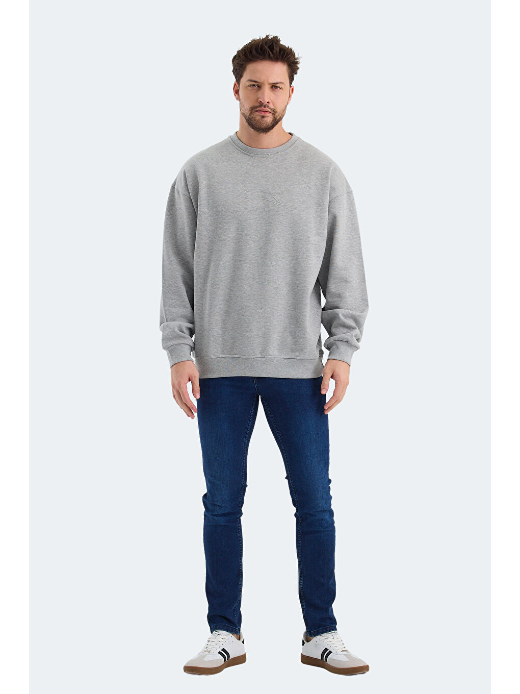 VADIK Oversize Erkek Gri Sweatshirt-6