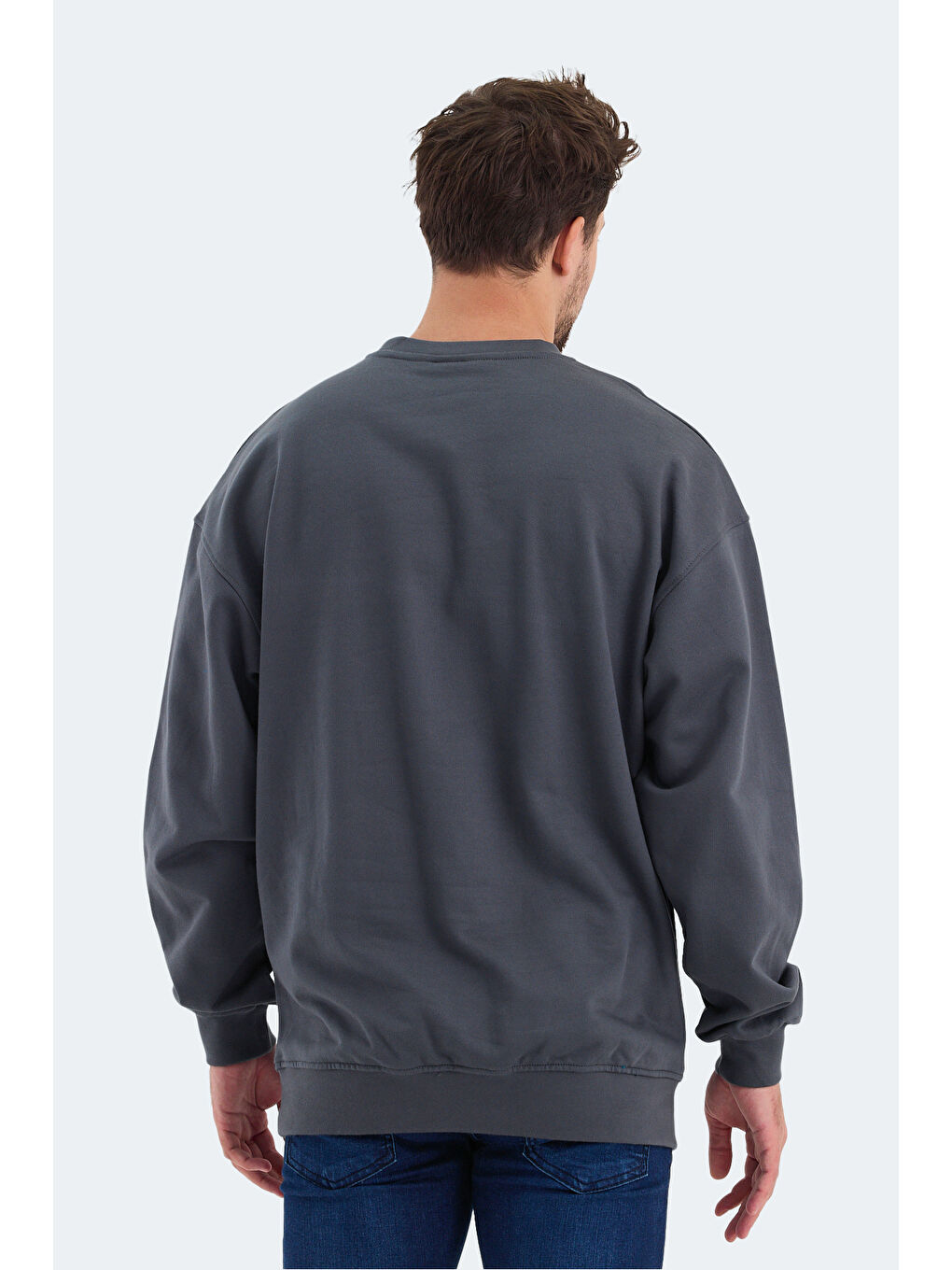 VADIK Oversize Erkek Koyu Gri Sweatshirt-1