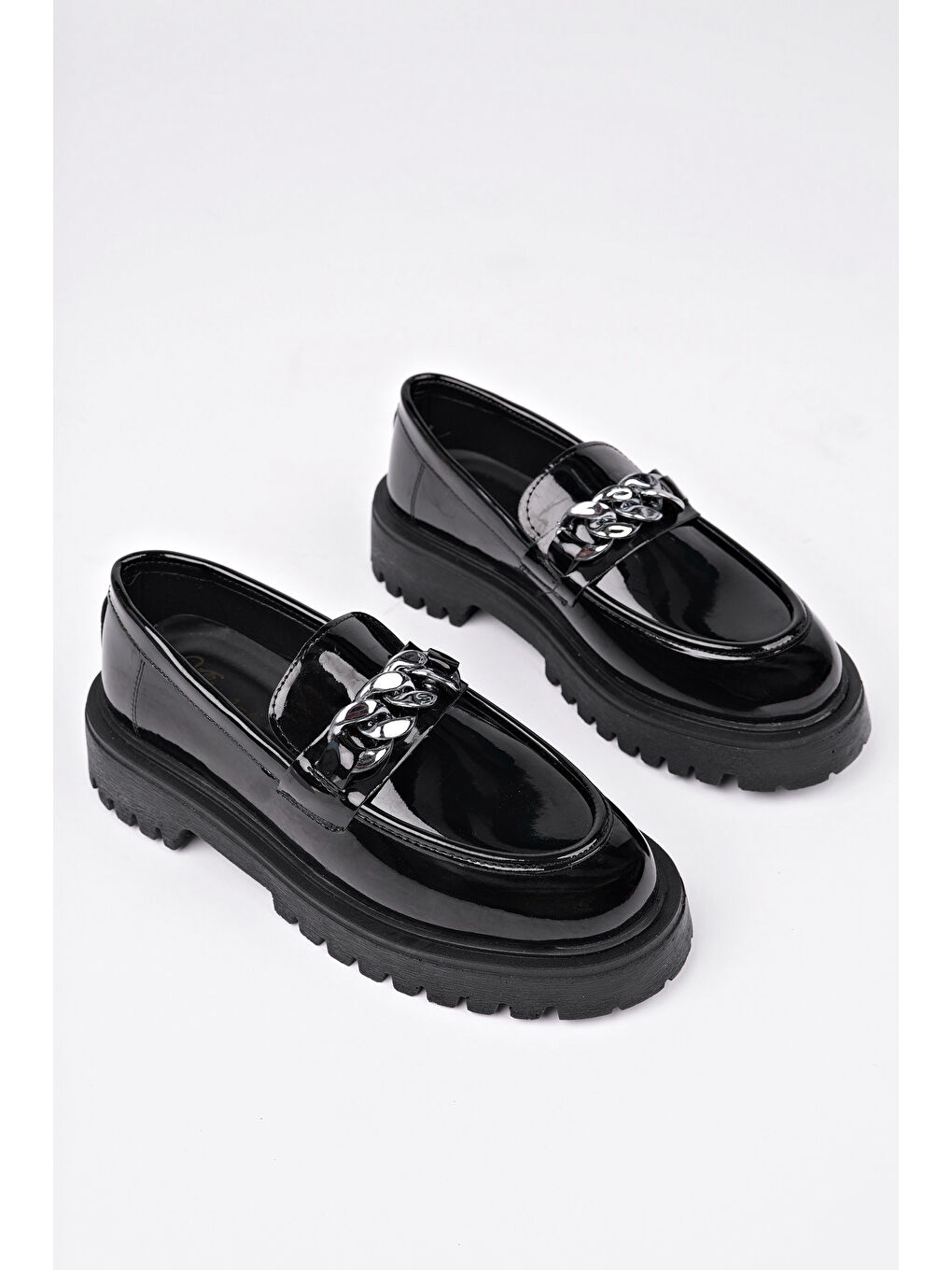 Siyah DAİLY Kadın Loafer Kalın Taban Tokalı Günlük Casual Makosen Ayakkabı-2