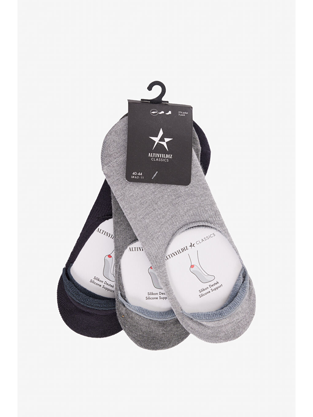 Erkek Antrasit-Gri 3'lü Babet Çorap