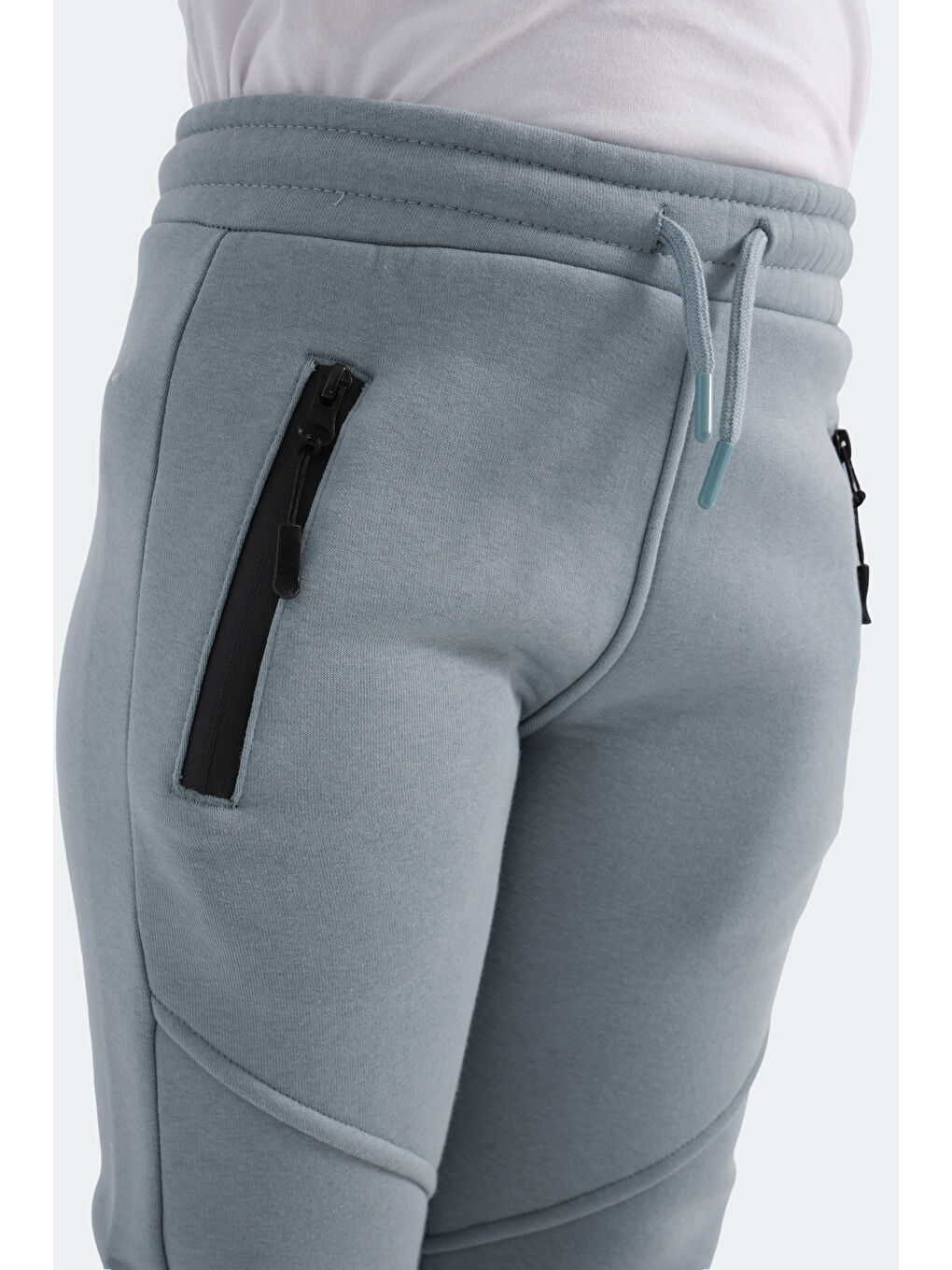 LAMYA Unisex Çocuk Fermuar Cepli Mavi Eşofman Altı-5