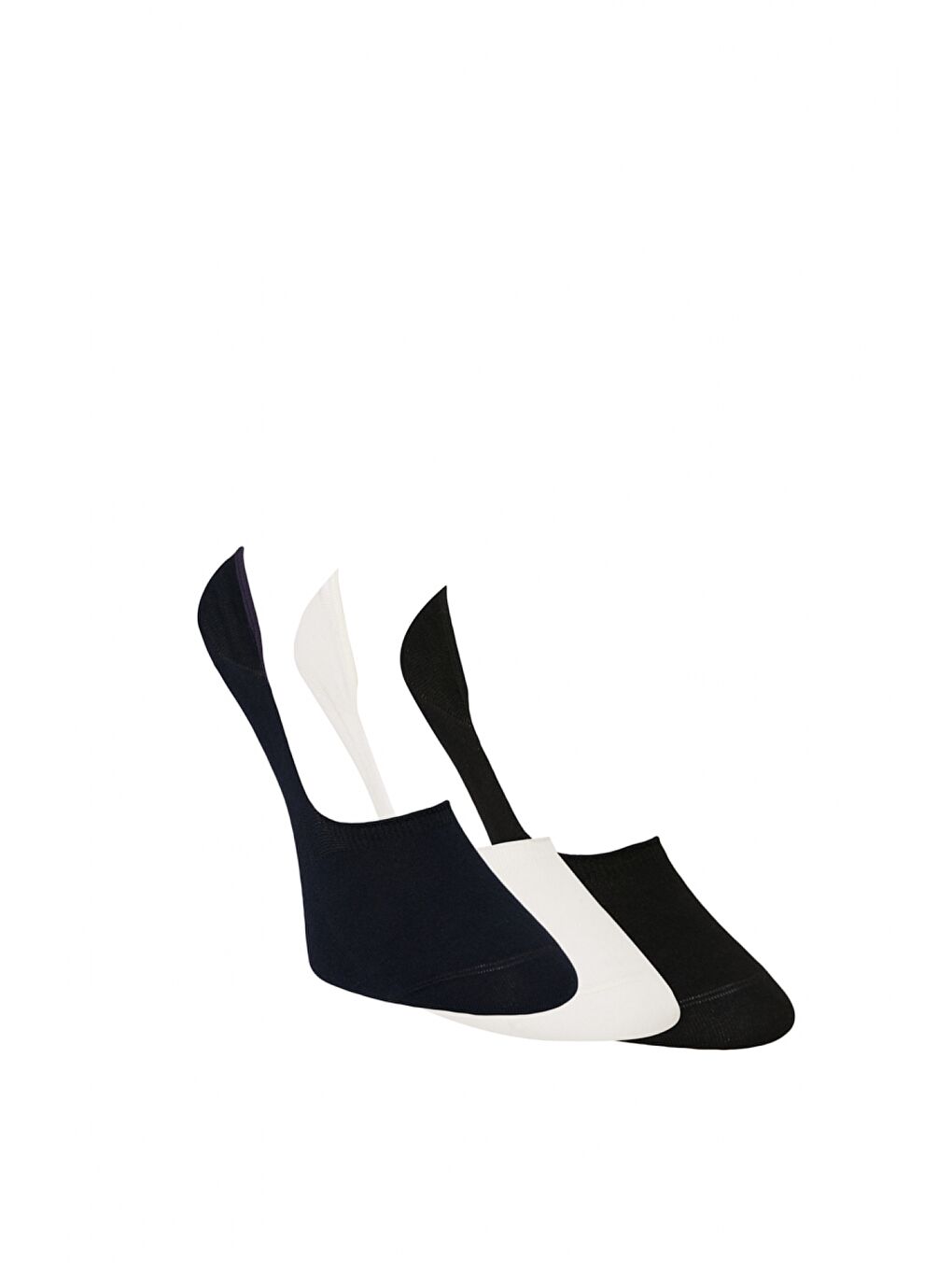 Erkek Siyah-Lacivert-Beyaz 3'lü Babet Çorap
