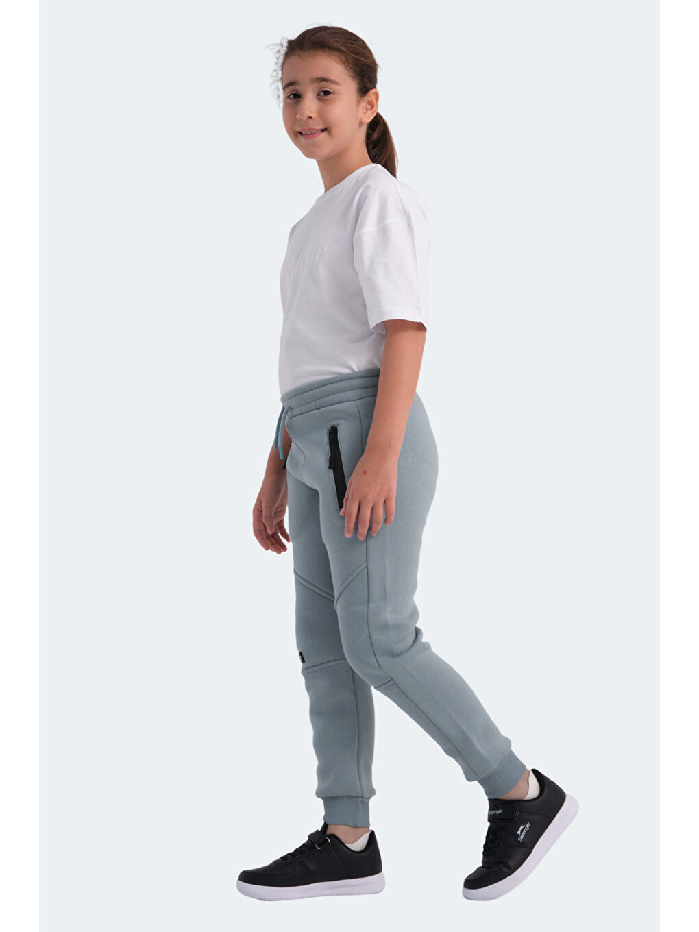 LAMYA Unisex Çocuk Fermuar Cepli Mavi Eşofman Altı-6