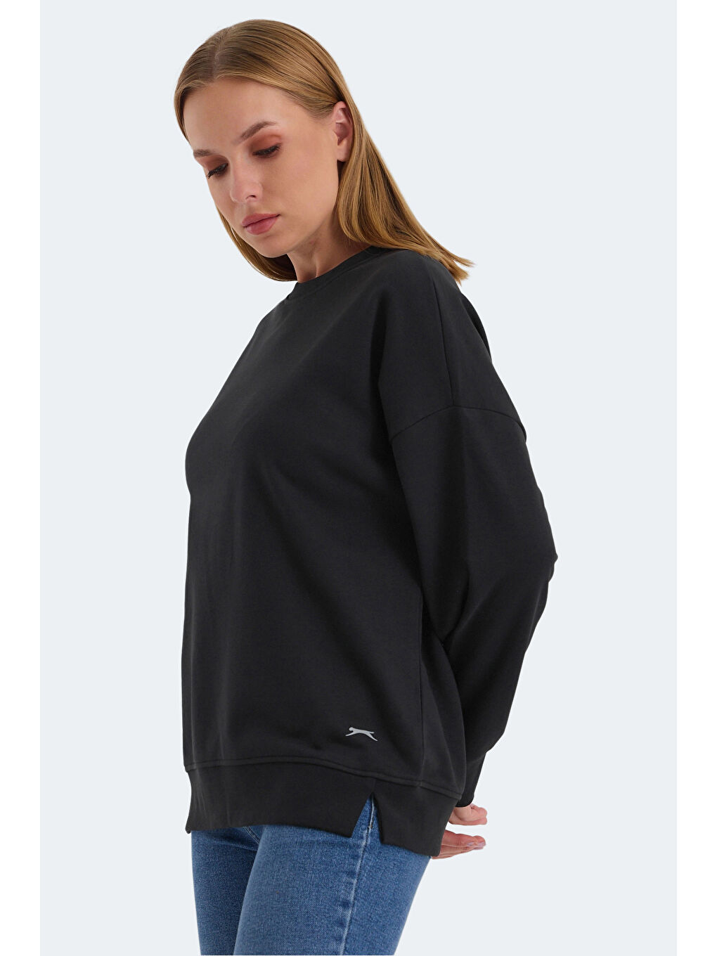 VIRTUE Kadın Oversıze Siyah Sweatshirt-2