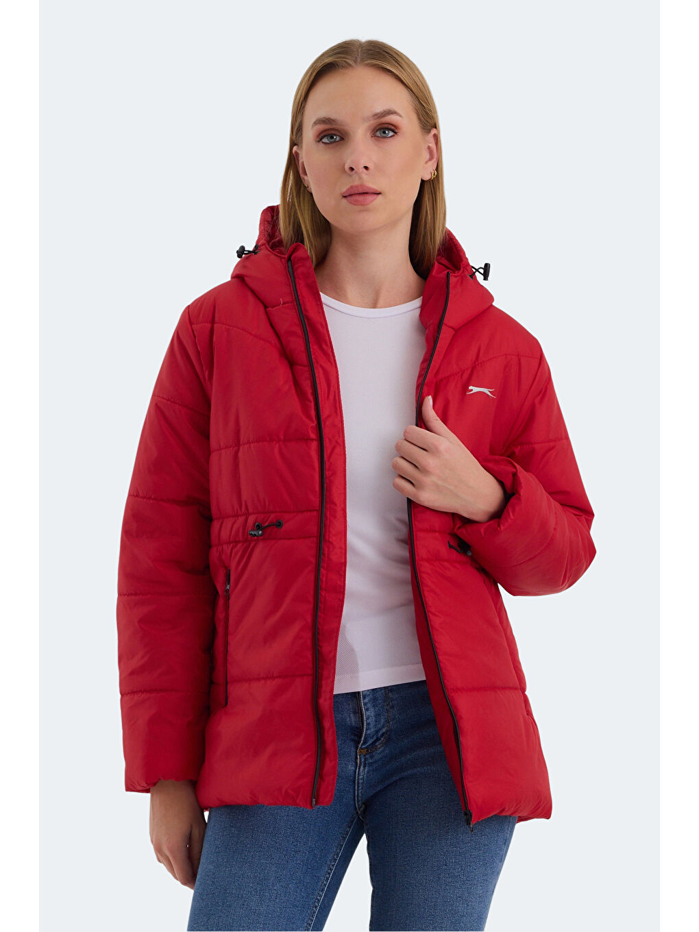 CALLU Kadın Mont Kaban Kırmızı-4