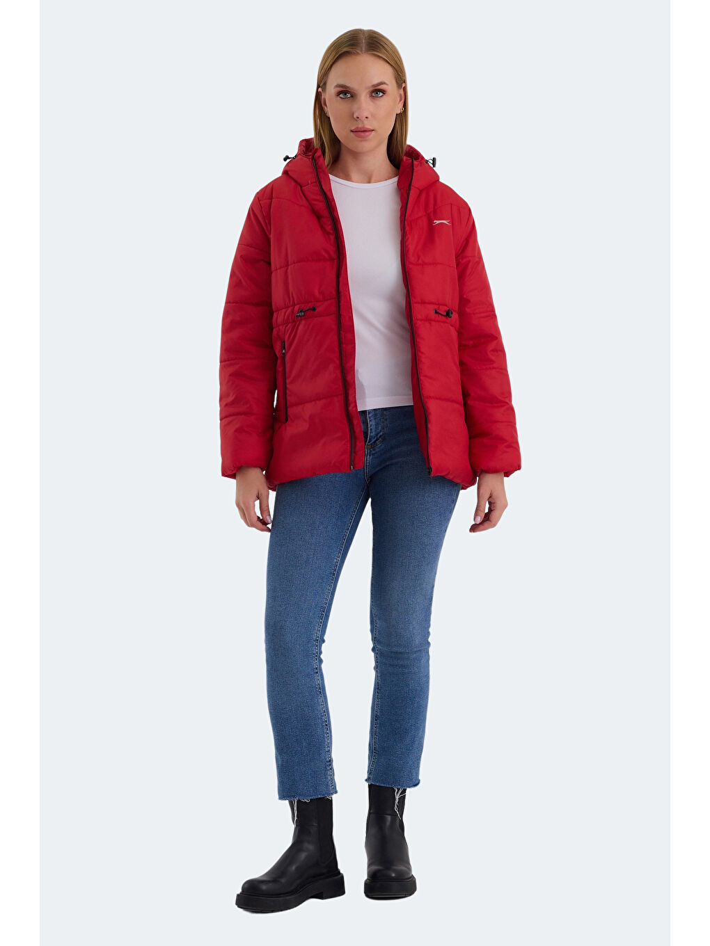 CALLU Kadın Mont Kaban Kırmızı-6