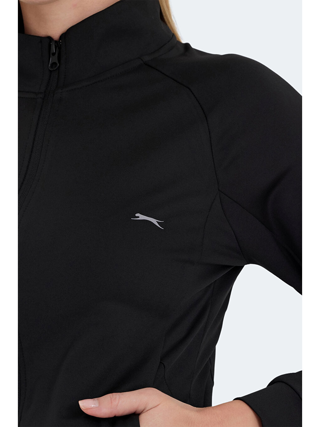 RAQUEL IN Kadın Fermuarlı Dik Yaka Cepli Siyah Eşofman Takımı-4