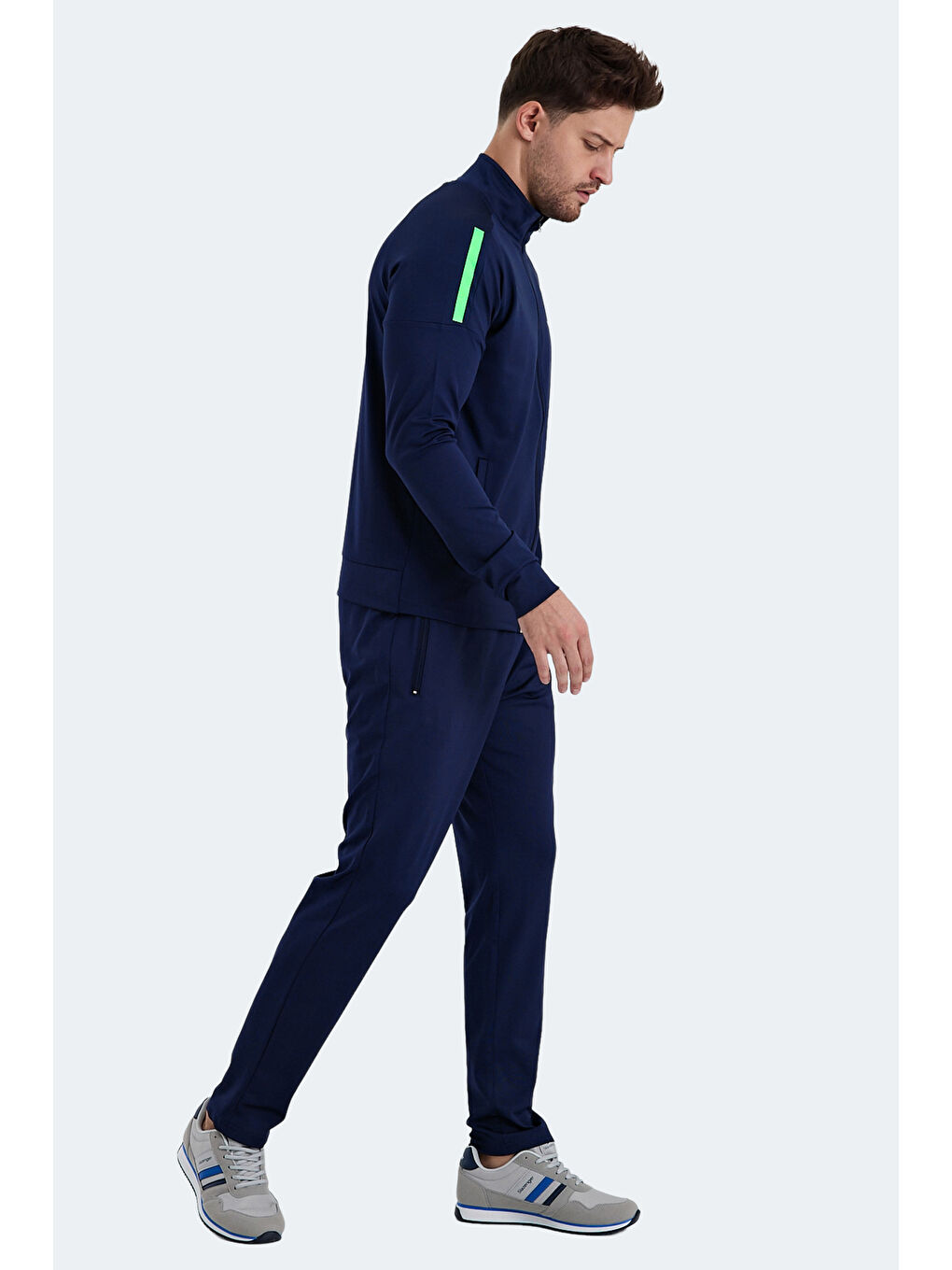 RARELY Erkek Fermuarlı Dik Yaka Cepli Lacivert Eşofman Takımı-2