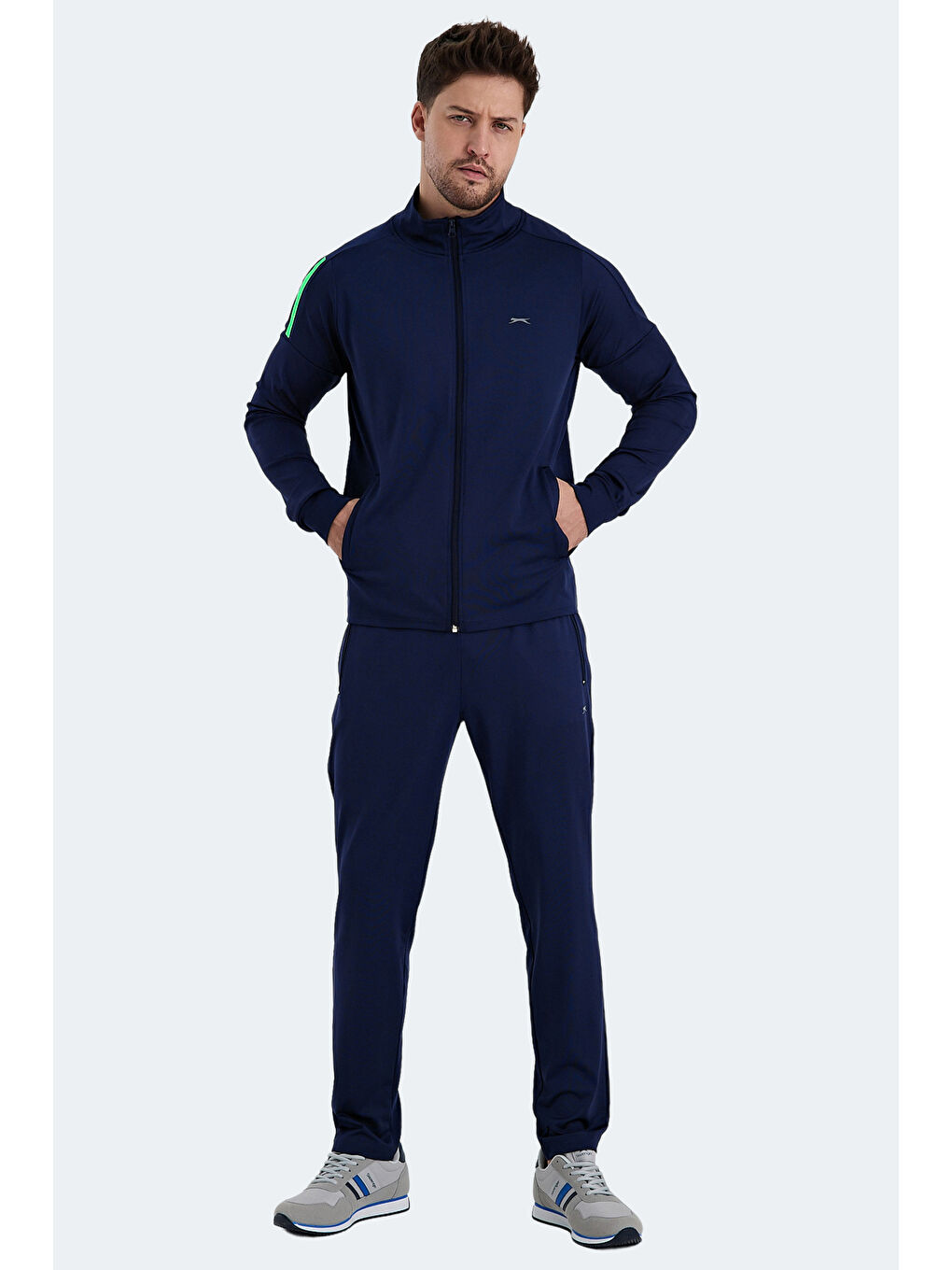 RARELY Erkek Fermuarlı Dik Yaka Cepli Lacivert Eşofman Takımı-3