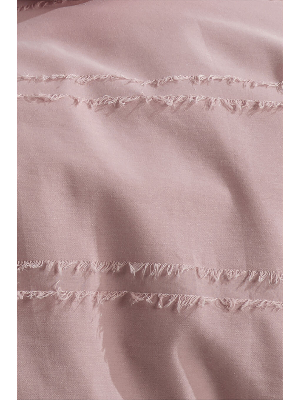 Pembe Ranforce %100 Pamuk Çift Kişilik Saçaklı Nevresim Seti Avola Pudra-2