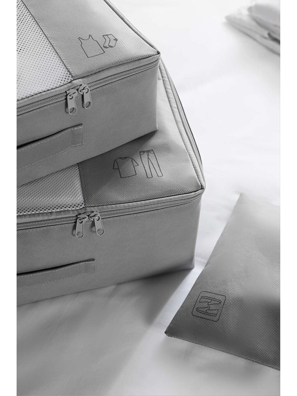 6'lı Gri Renk Bavul İçi Düzenleyici Set-2