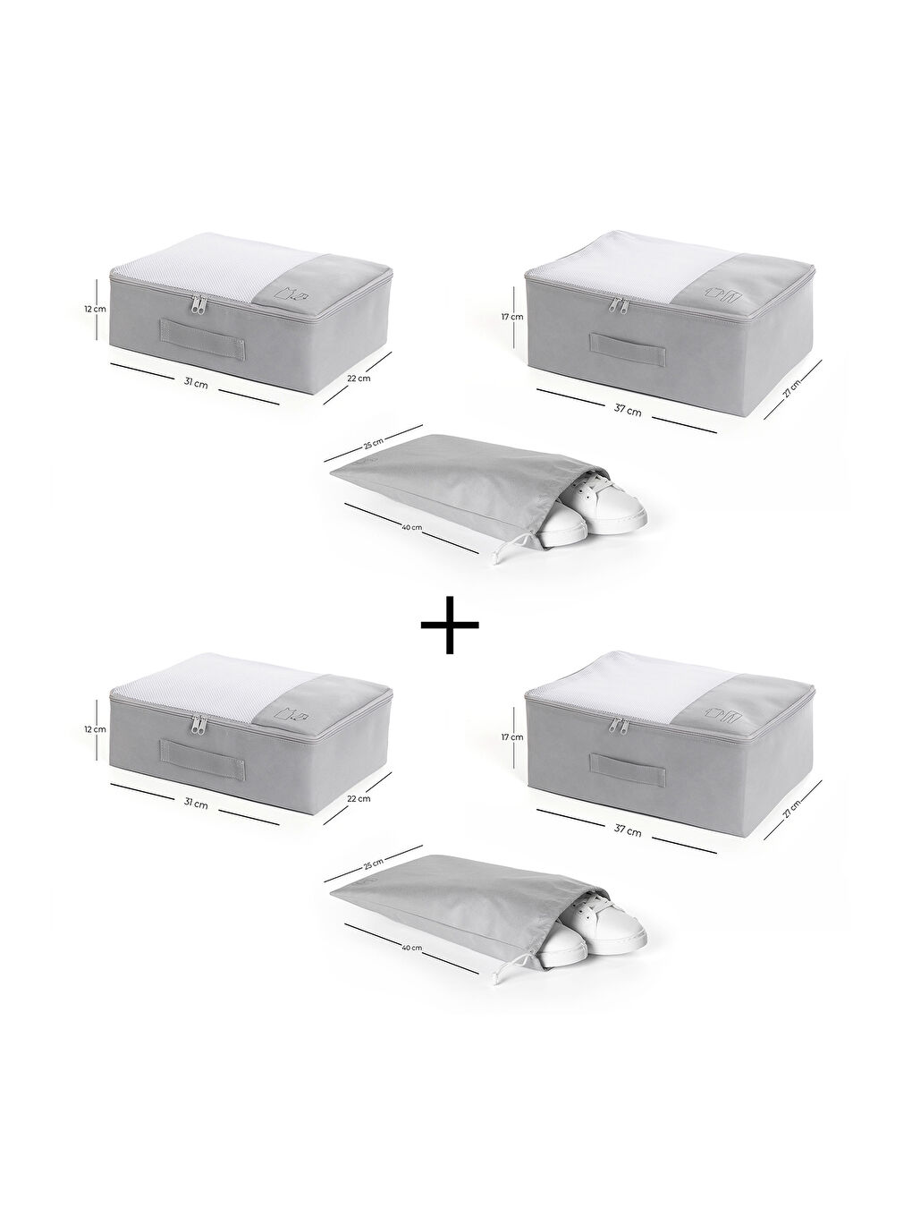 6'lı Gri Renk Bavul İçi Düzenleyici Set-3