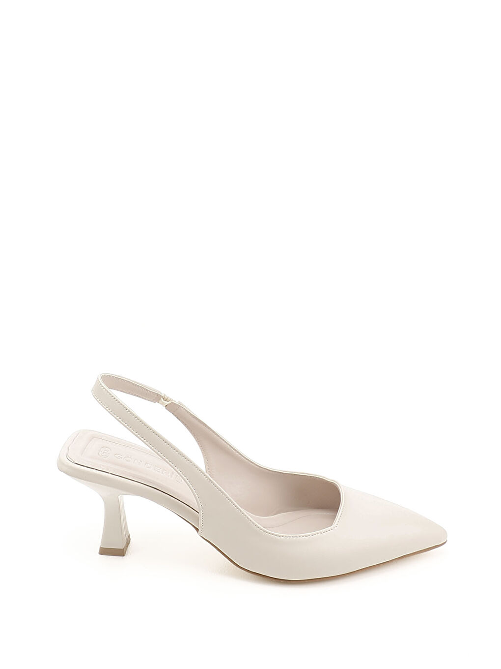 Bej Kadın TEN Sivri Burun Kadeh Ökçe Arkası Açık Ayakkabı