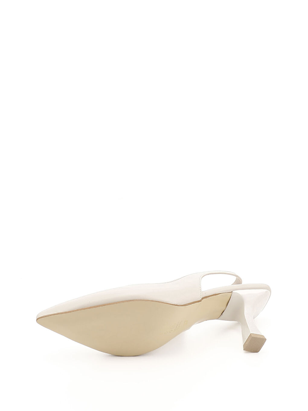 Bej Kadın TEN Sivri Burun Kadeh Ökçe Arkası Açık Ayakkabı-4