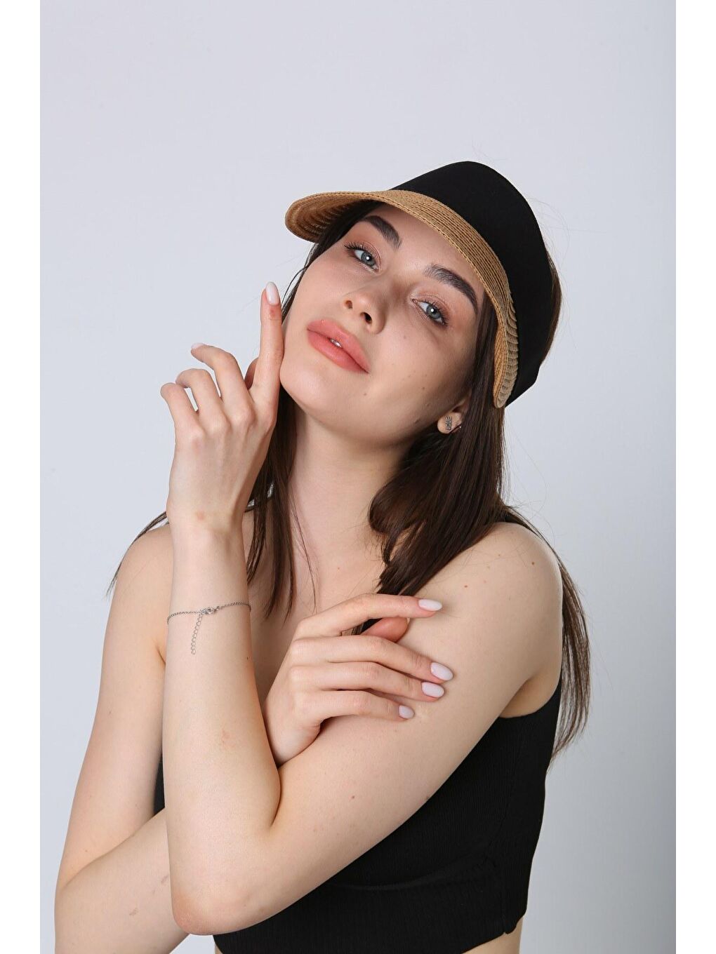 Luminos Butik Kahverengi Camel Ithal Katlanabilir Cırtlı Hasır Vizör - Tenisçi - Golf Şapka Hsr2060 - 3