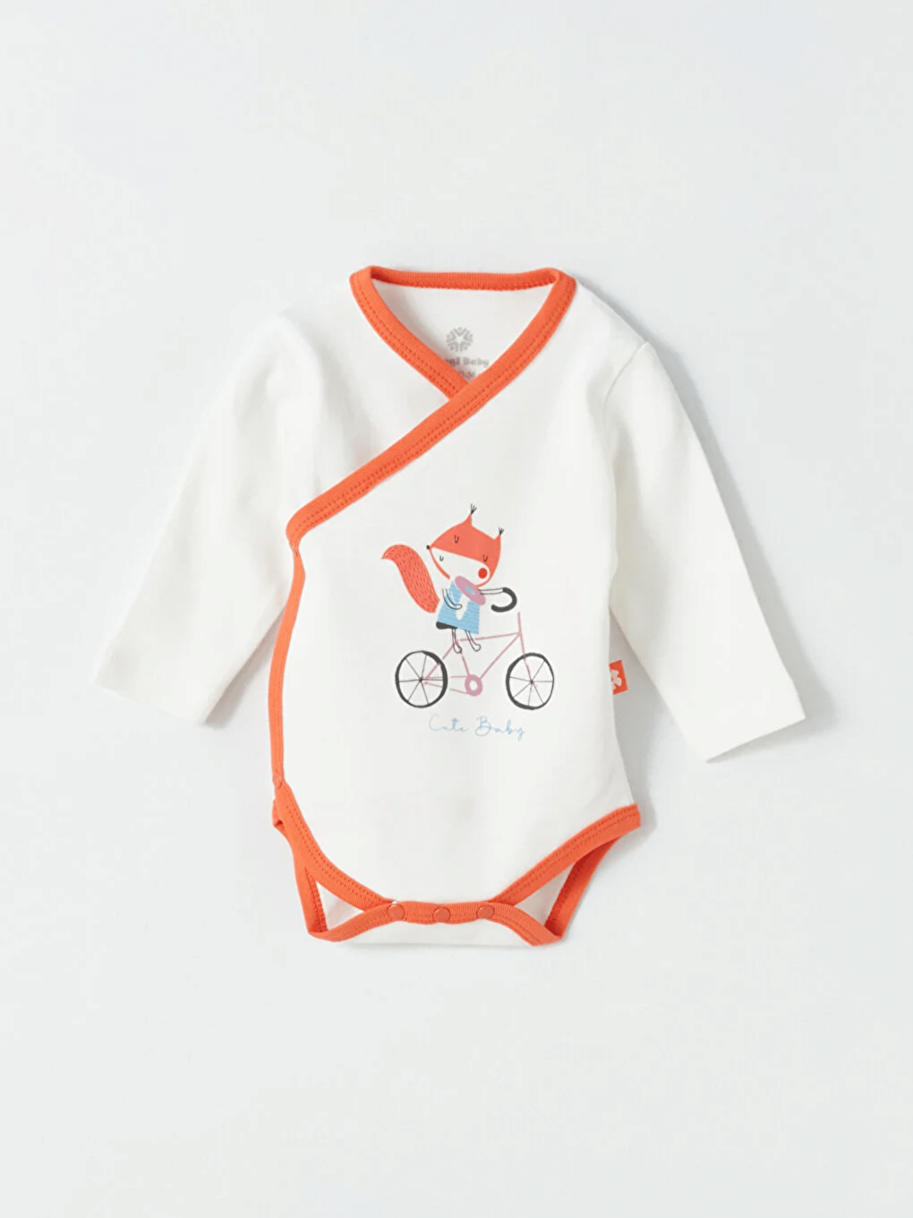Luggi Baby Ekru V Yaka Uzun Kollu Baskılı Kız Bebek 2'li Takım - 1