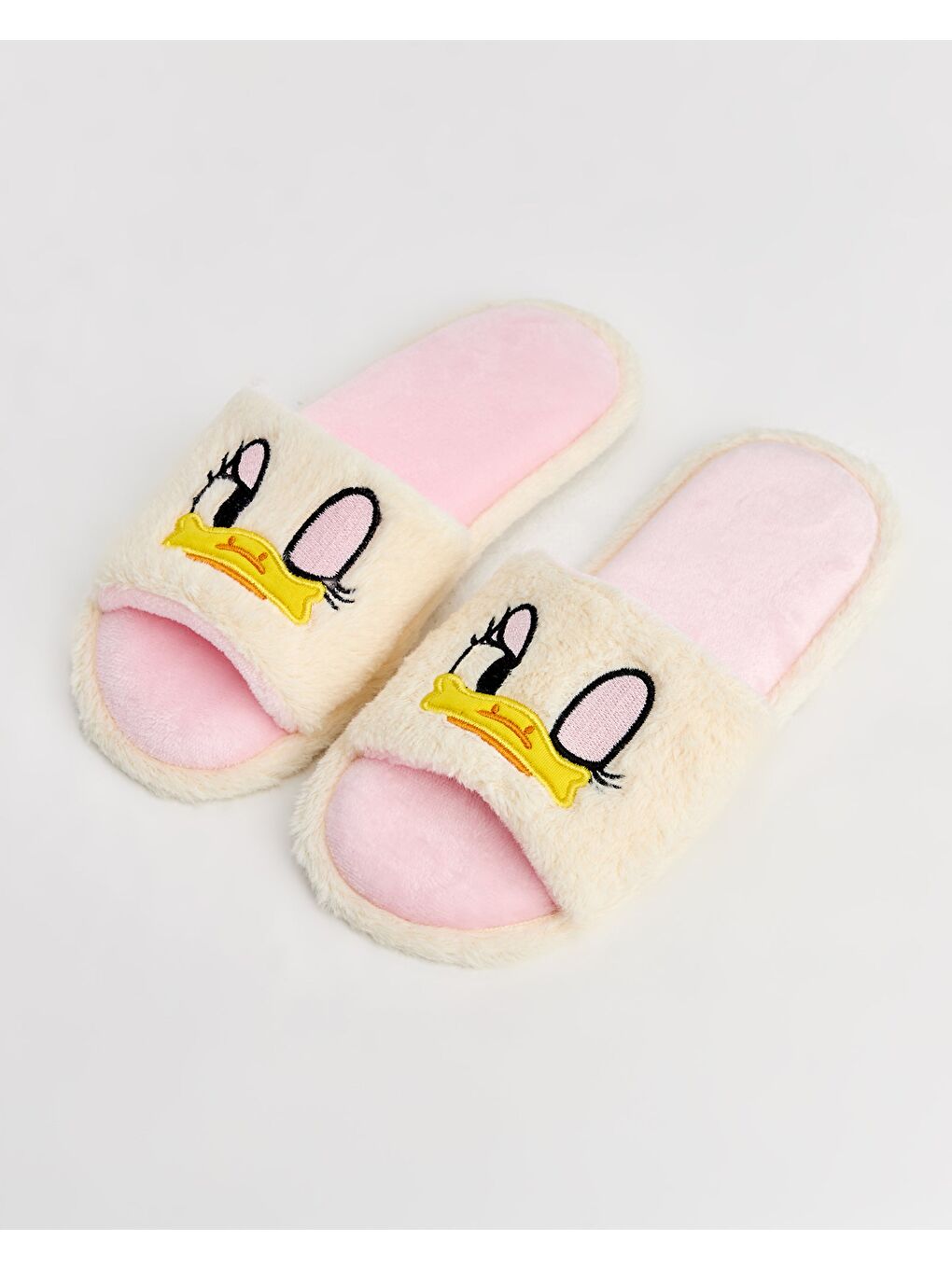 Beyaz BOBİ - Ördek Figürlü Kadın Ev Terliği