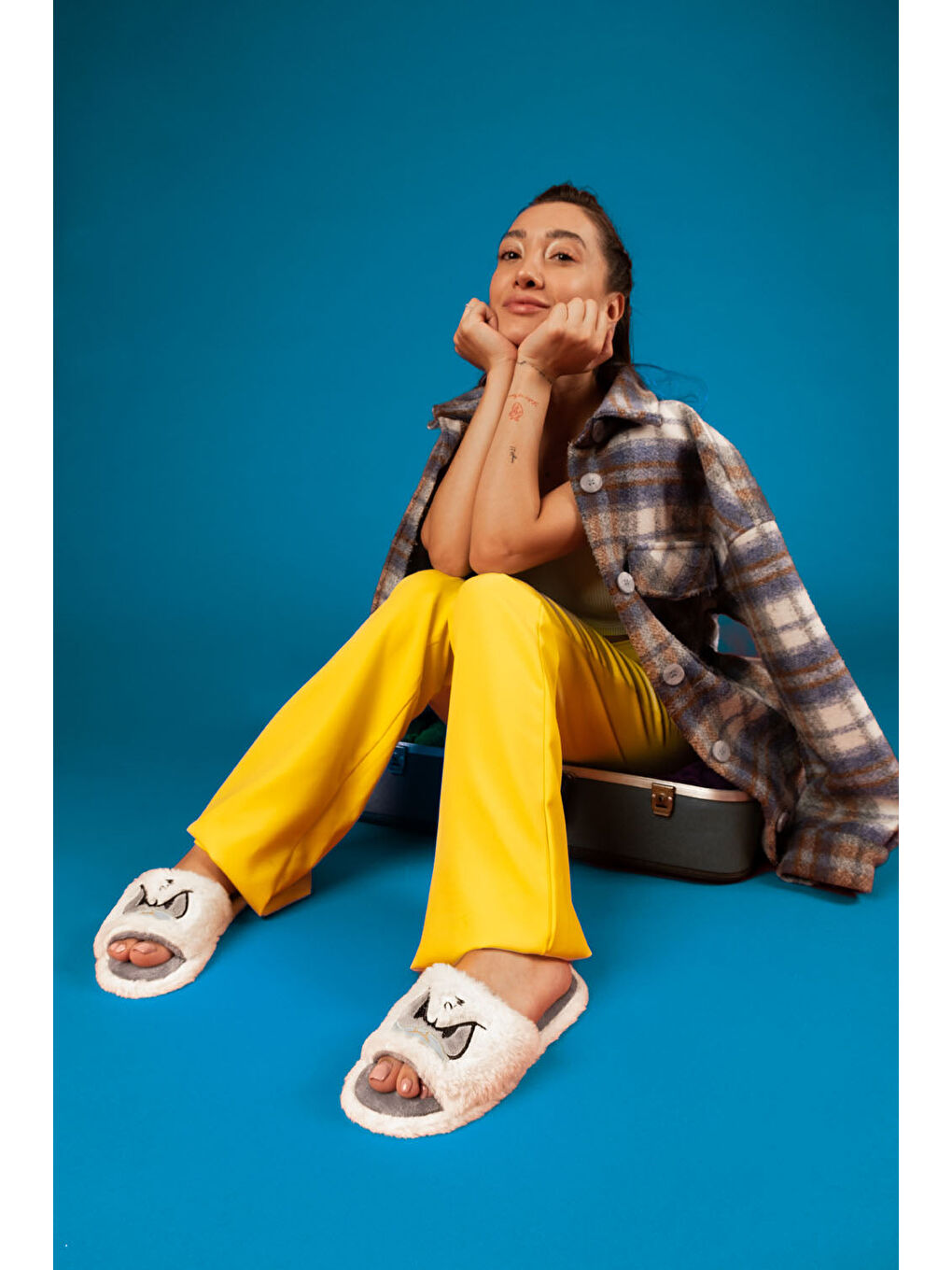 Beyaz BOBİ - Ördek Figürlü Kadın Ev Terliği-5