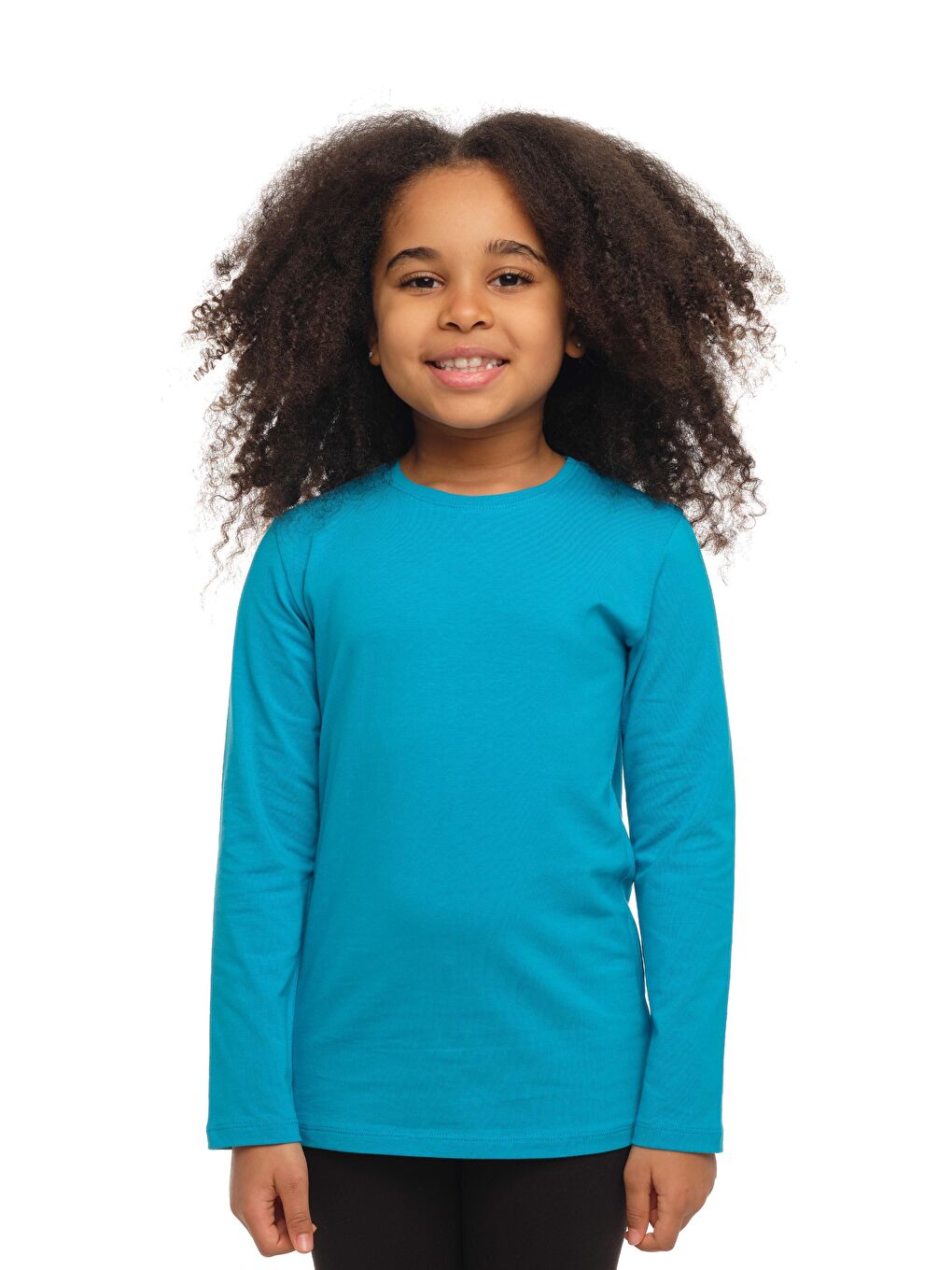 Mavi AQUA Unısex Sıfır Yaka Uzun Kollu Tişört