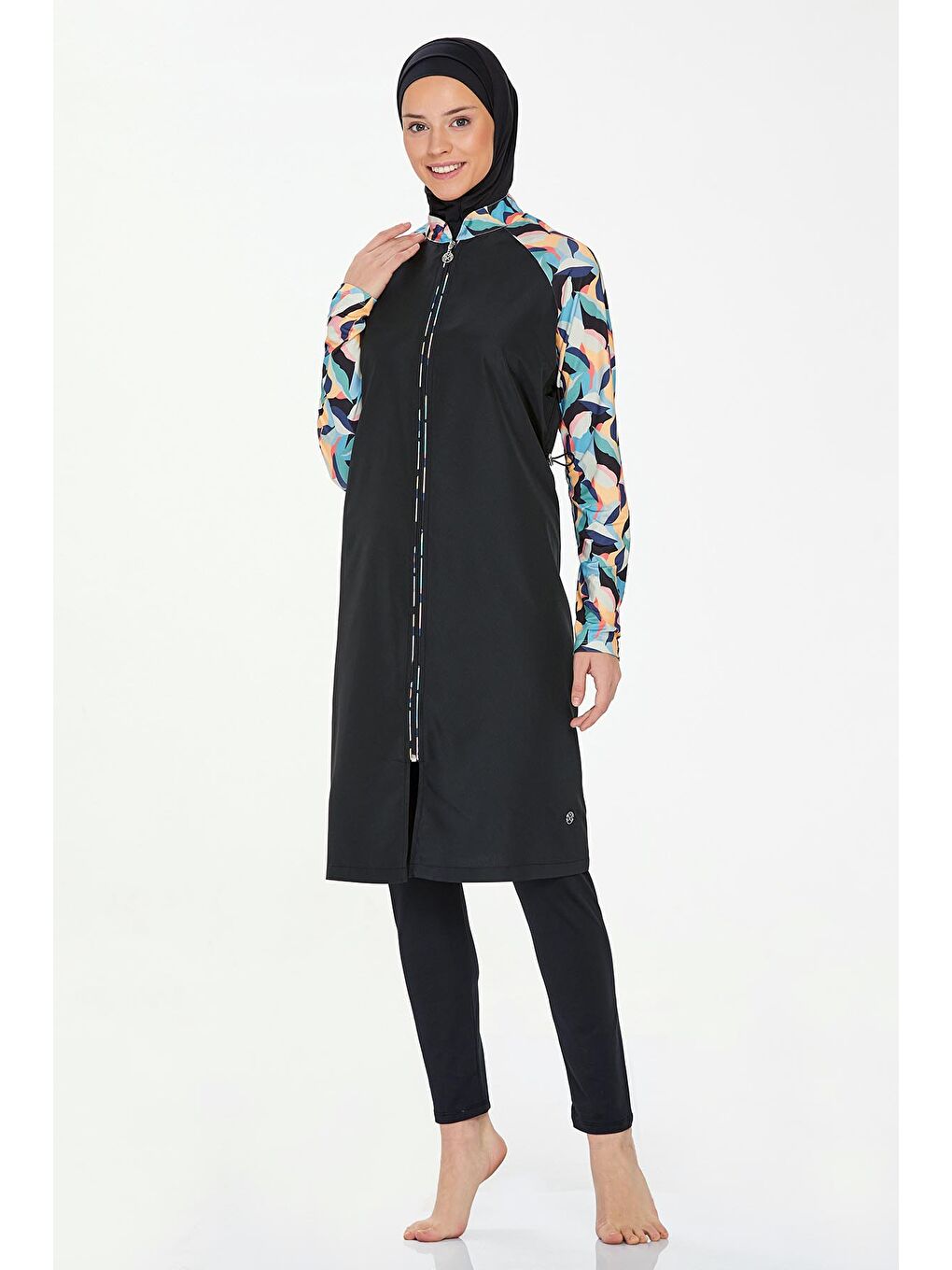 Elastanlı Tam Kapalı Tesettür Mayo Elena 8266 Siyah-1