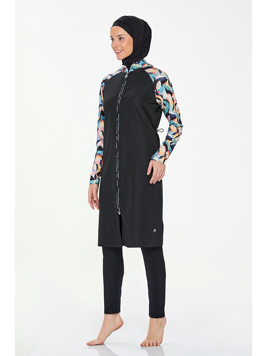 Elastanlı Tam Kapalı Tesettür Mayo Elena 8266 Siyah-2