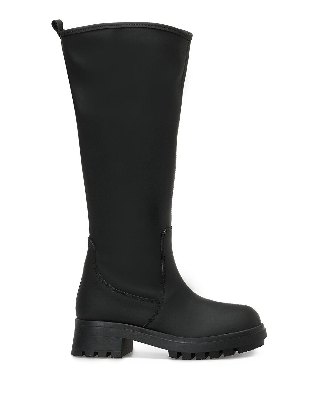 CW22063 2PR Siyah Kadın Düz Çizme