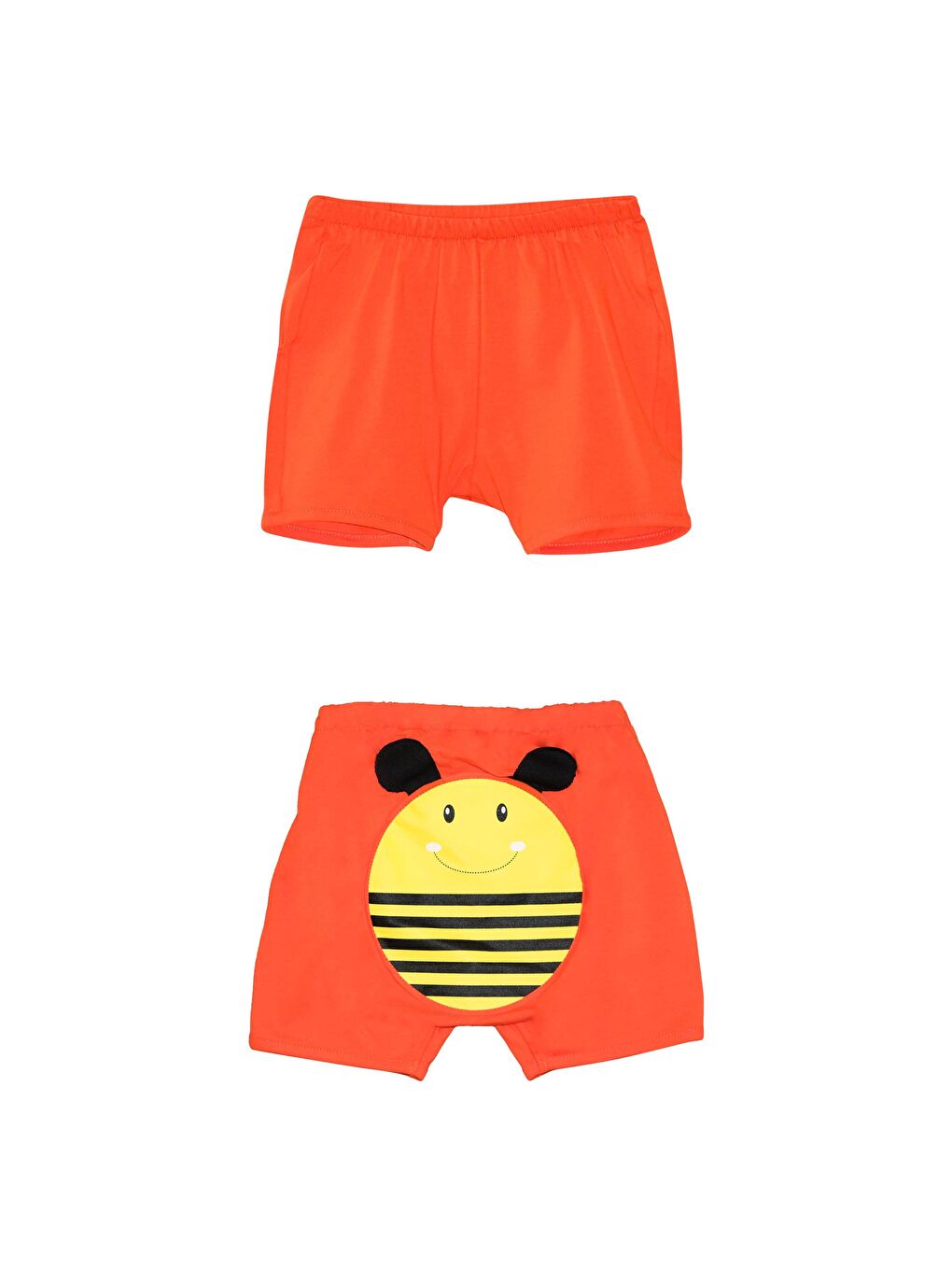 Turuncu Kız Çocuk Arı Baskılı Şort