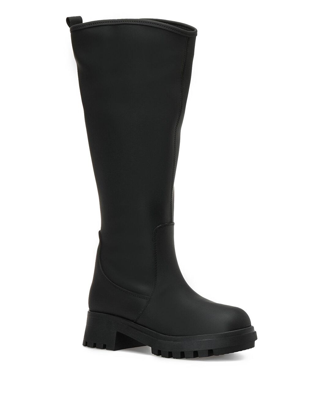 CW22063 2PR Siyah Kadın Düz Çizme-1