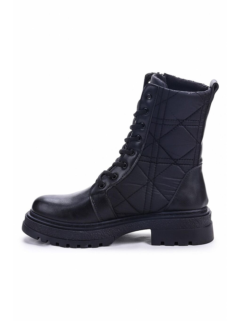 Siyah Fermuarlı Termo Taban Kadın Günlük Bot Ayakkabı Cilt Fls 83-7009-4