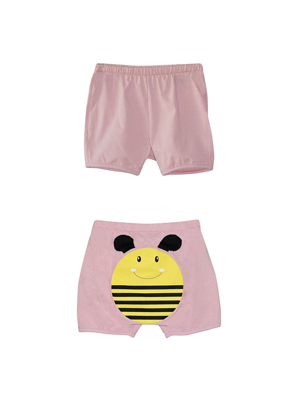 Pudra Pembe Kız Çocuk Arı Baskılı Şort
