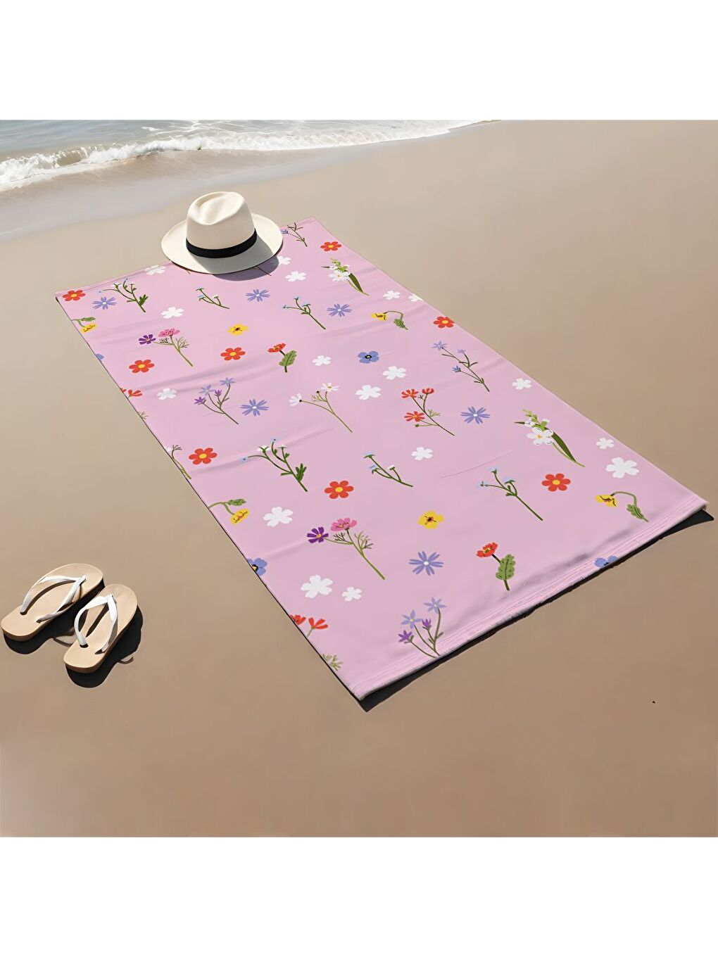 Karışık Özel Tasarım çiçek desenli Hızlı Kuruyan 75x150 cm Plaj Havlusu – Baskılı-1